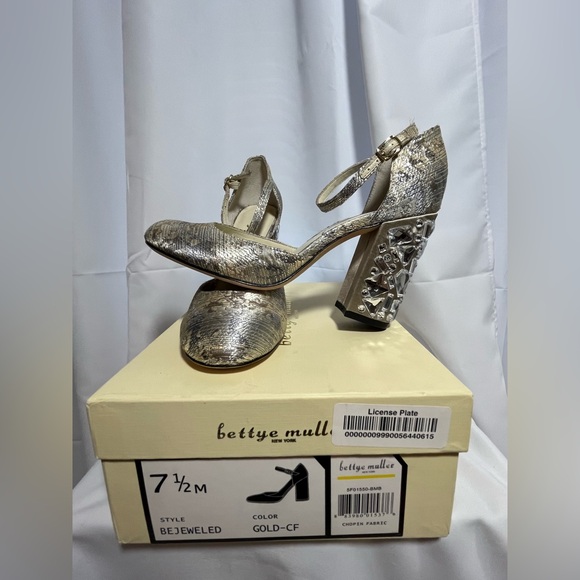 Bettye Muller Gold Heels - Picture 1 of 6